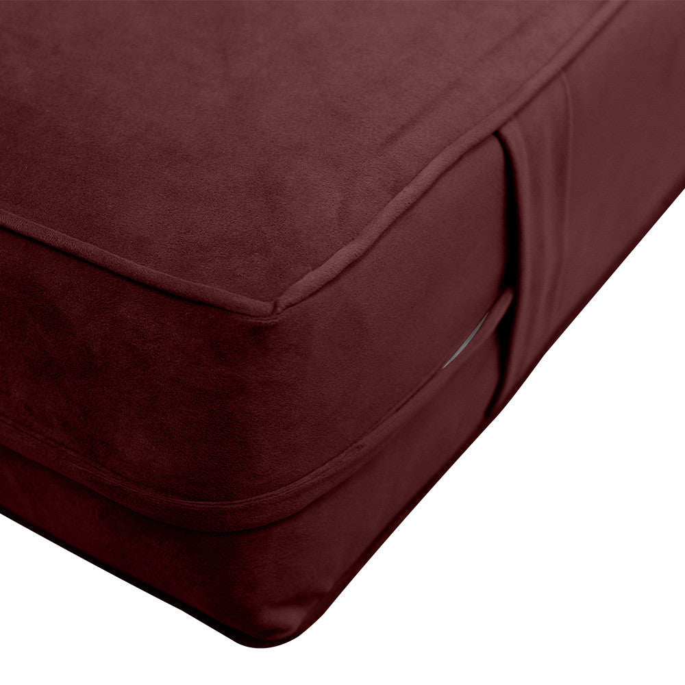 Style V2 Twin Pipe Trim Velvet Indoor Daybed Mattress Pillow Complete Set AD368