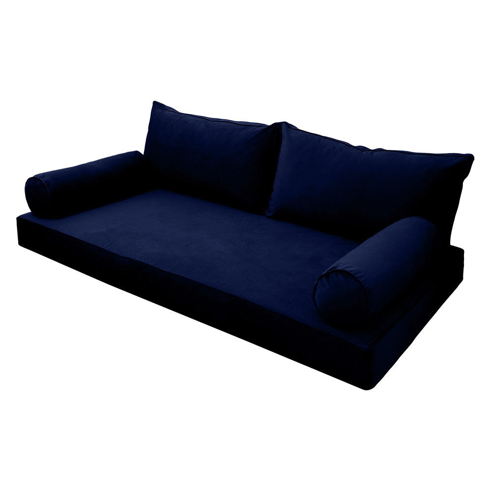 Style V2 Twin Pipe Trim Velvet Indoor Daybed Mattress Pillow Complete Set AD373