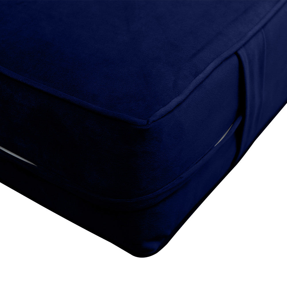 Style V2 Twin Pipe Trim Velvet Indoor Daybed Mattress Pillow Complete Set AD373