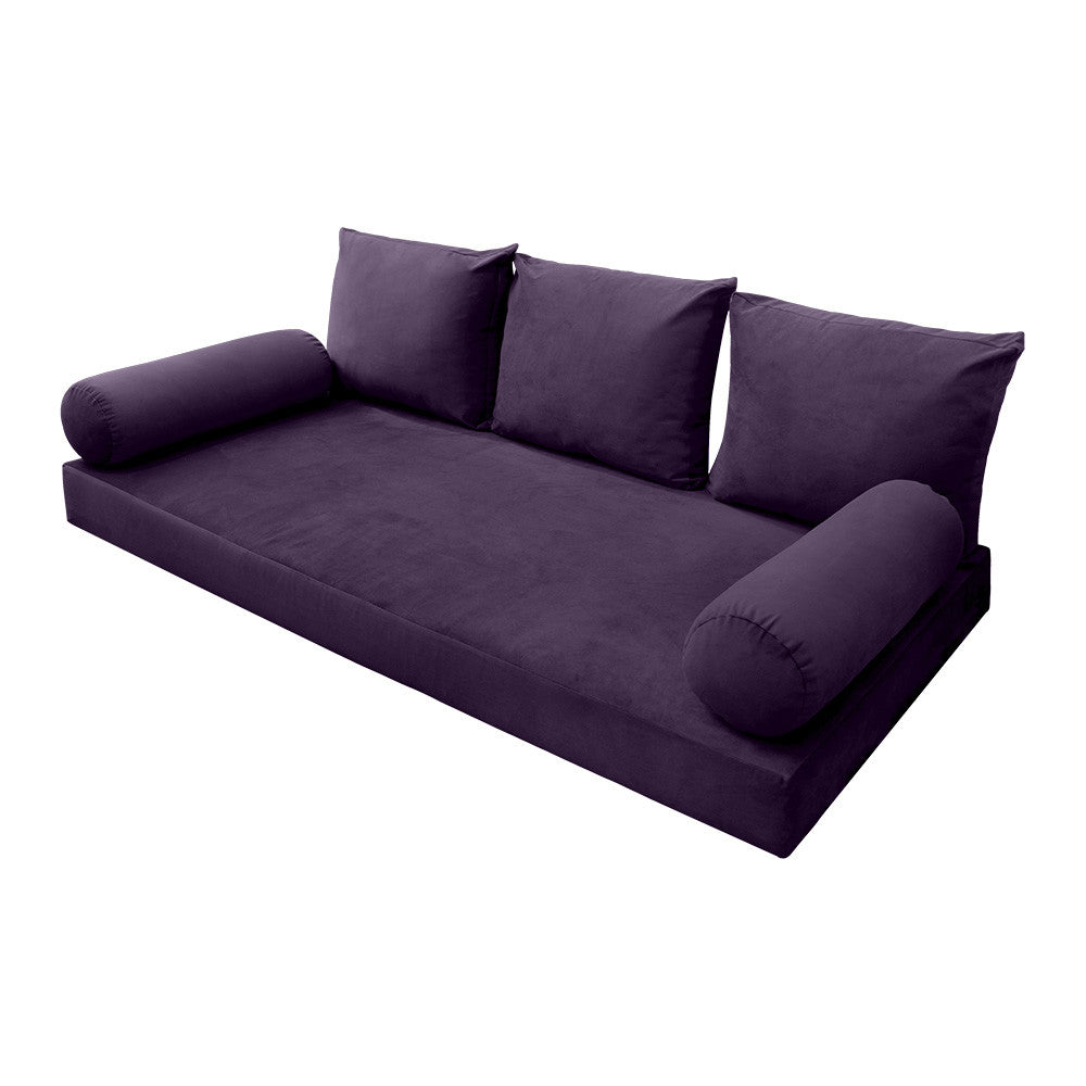 Style V3 Twin Knife Edge Velvet Indoor Daybed Mattress Pillow Complete Set AD339