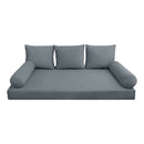 Style V3 Twin-XL Knife Edge Velvet Indoor Daybed Mattress Pillow Complete Set AD347