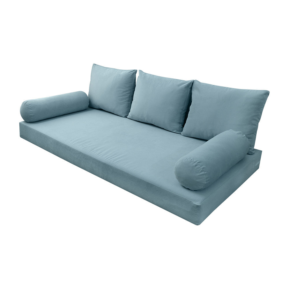 Style V3 Twin Knife Edge Velvet Indoor Daybed Mattress Pillow Complete Set AD355