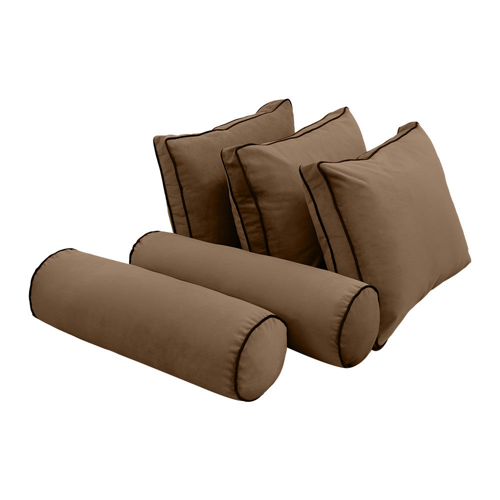 Style V3 Twin Contrast Pipe Velvet Indoor Daybed Mattress Pillow Complete Set AD308