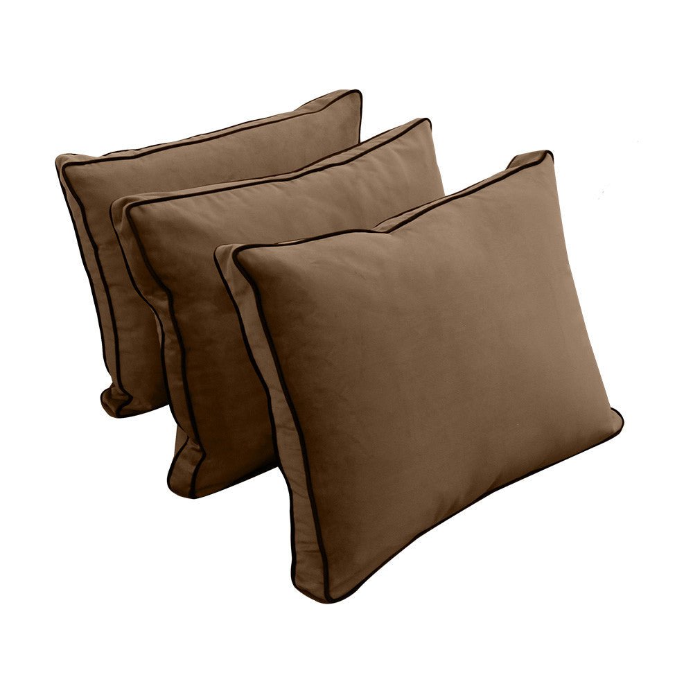 Style V3 Twin Contrast Pipe Velvet Indoor Daybed Mattress Pillow Complete Set AD308