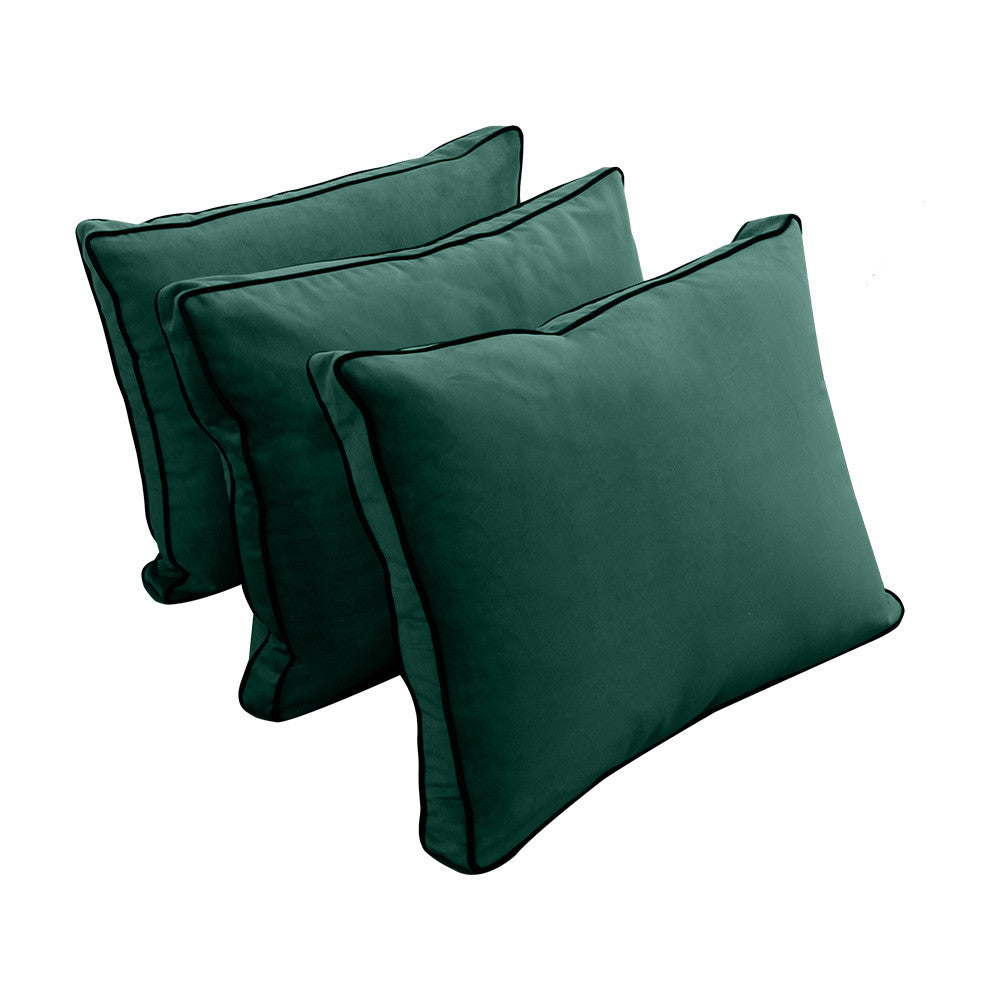 Style V3 Twin Contrast Pipe Velvet Indoor Daybed Mattress Pillow Complete Set AD317