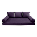 Style V3 Full Contrast Pipe Velvet Indoor Daybed Mattress Pillow Complete Set AD339