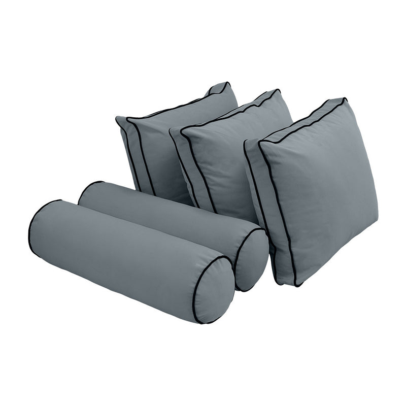 Style V3 Twin Contrast Pipe Velvet Indoor Daybed Mattress Pillow Complete Set AD347