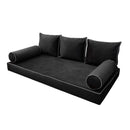 Style V3 Full Contrast Pipe Velvet Indoor Daybed Mattress Pillow Complete Set AD350