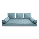 Style V3 Twin Contrast Pipe Velvet Indoor Daybed Mattress Pillow Complete Set AD355