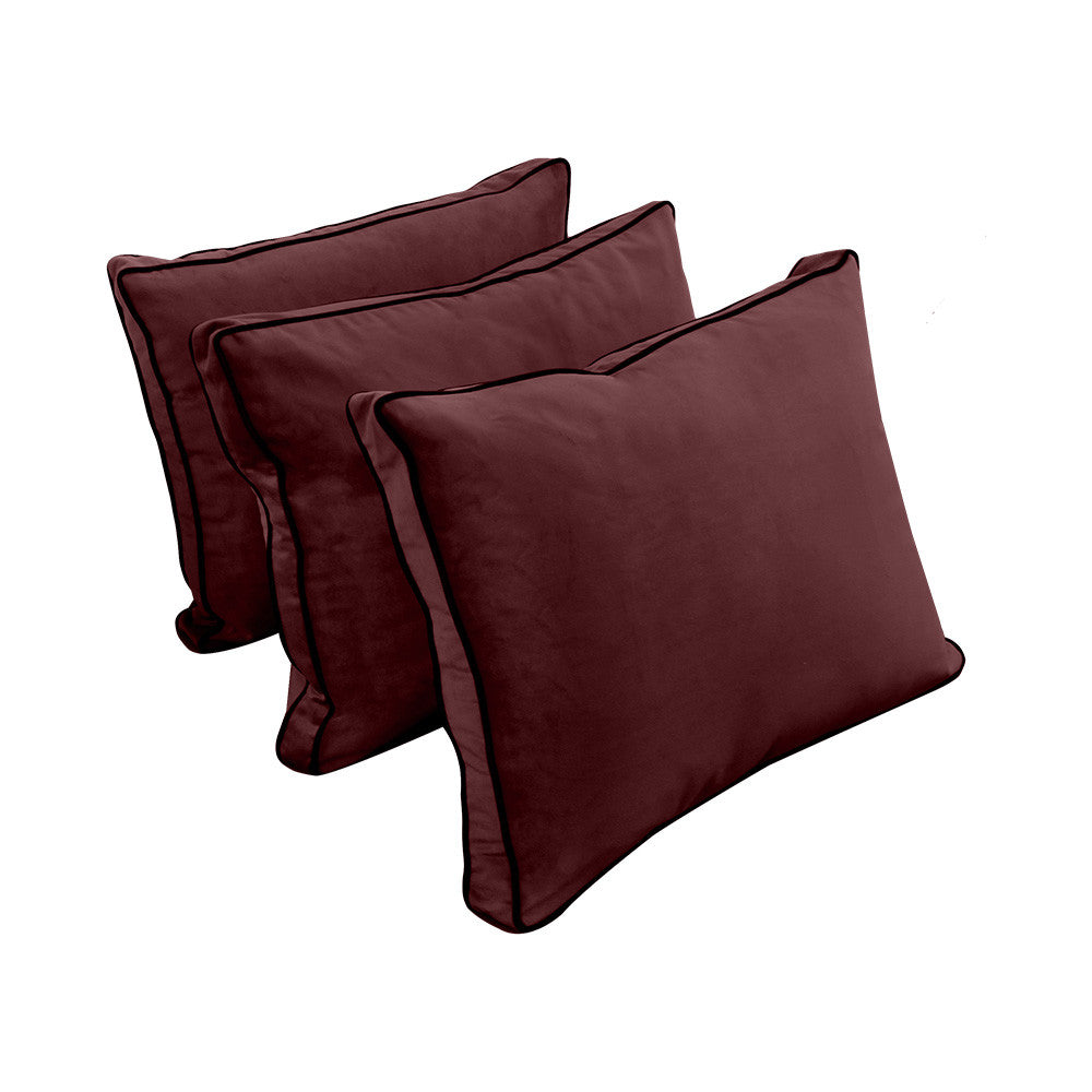 Style V3 Twin Contrast Pipe Velvet Indoor Daybed Mattress Pillow Complete Set AD368
