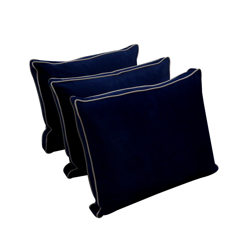 Style V3 Full Contrast Pipe Velvet Indoor Daybed Mattress Pillow Complete Set AD373