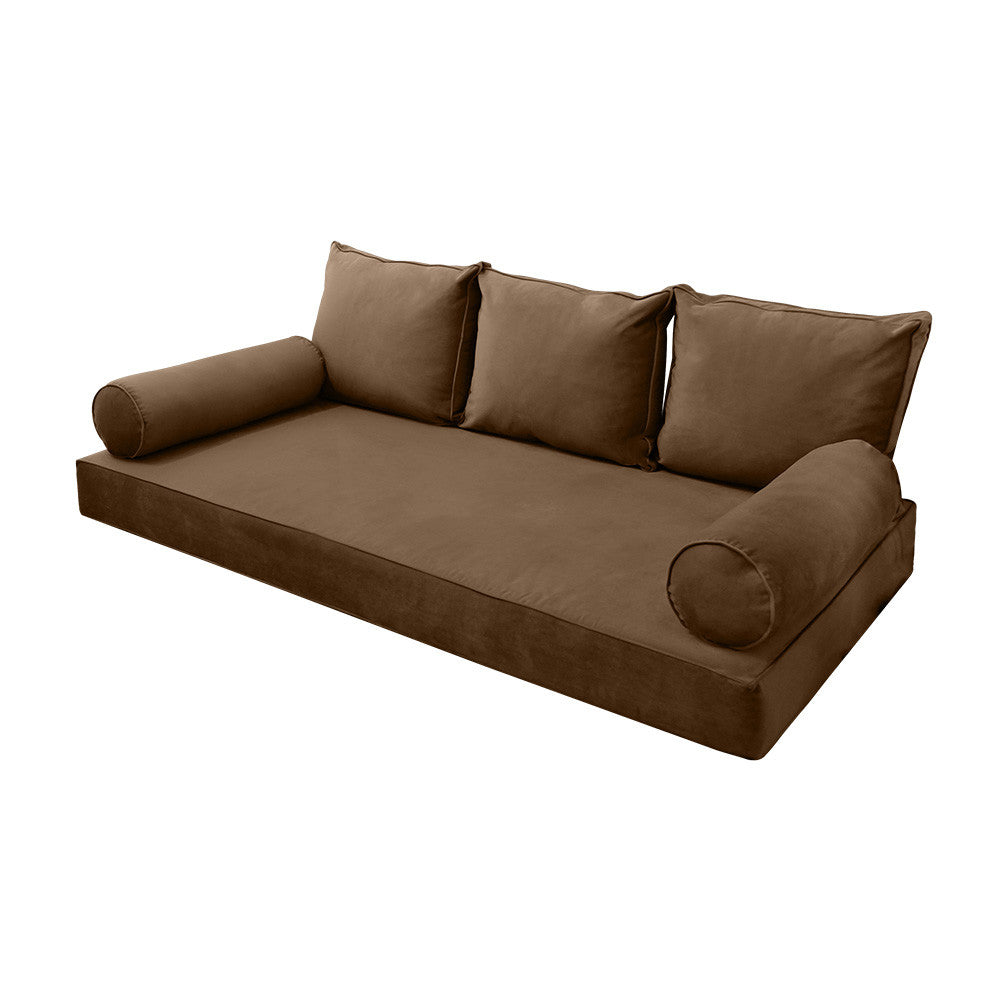 Style V3 Twin Pipe Trim Velvet Indoor Daybed Mattress Pillow Complete Set AD308
