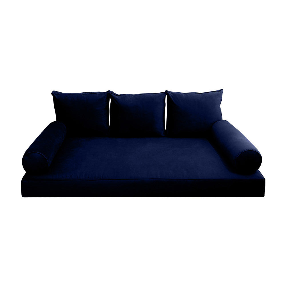 Style V3 Twin Pipe Trim Velvet Indoor Daybed Mattress Pillow Complete Set AD373