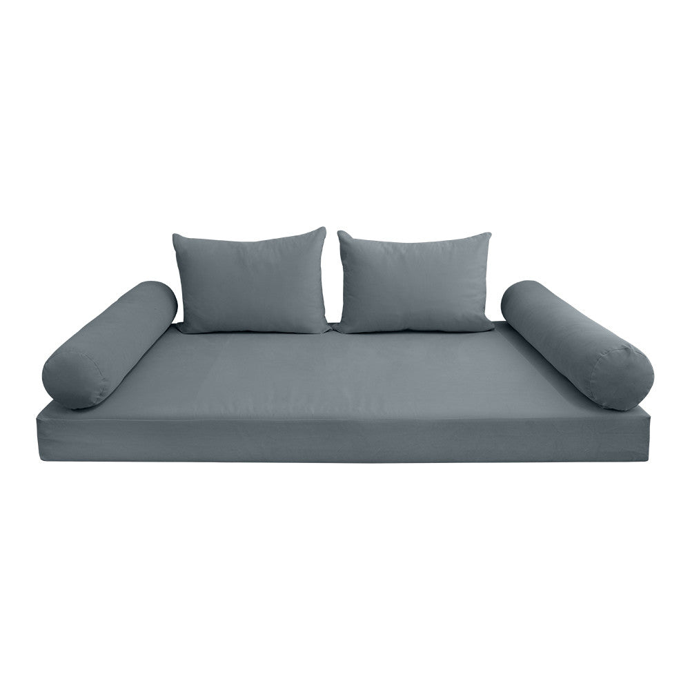 Style V4 Twin-XL Knife Edge Velvet Indoor Daybed Mattress Pillow Complete Set AD347