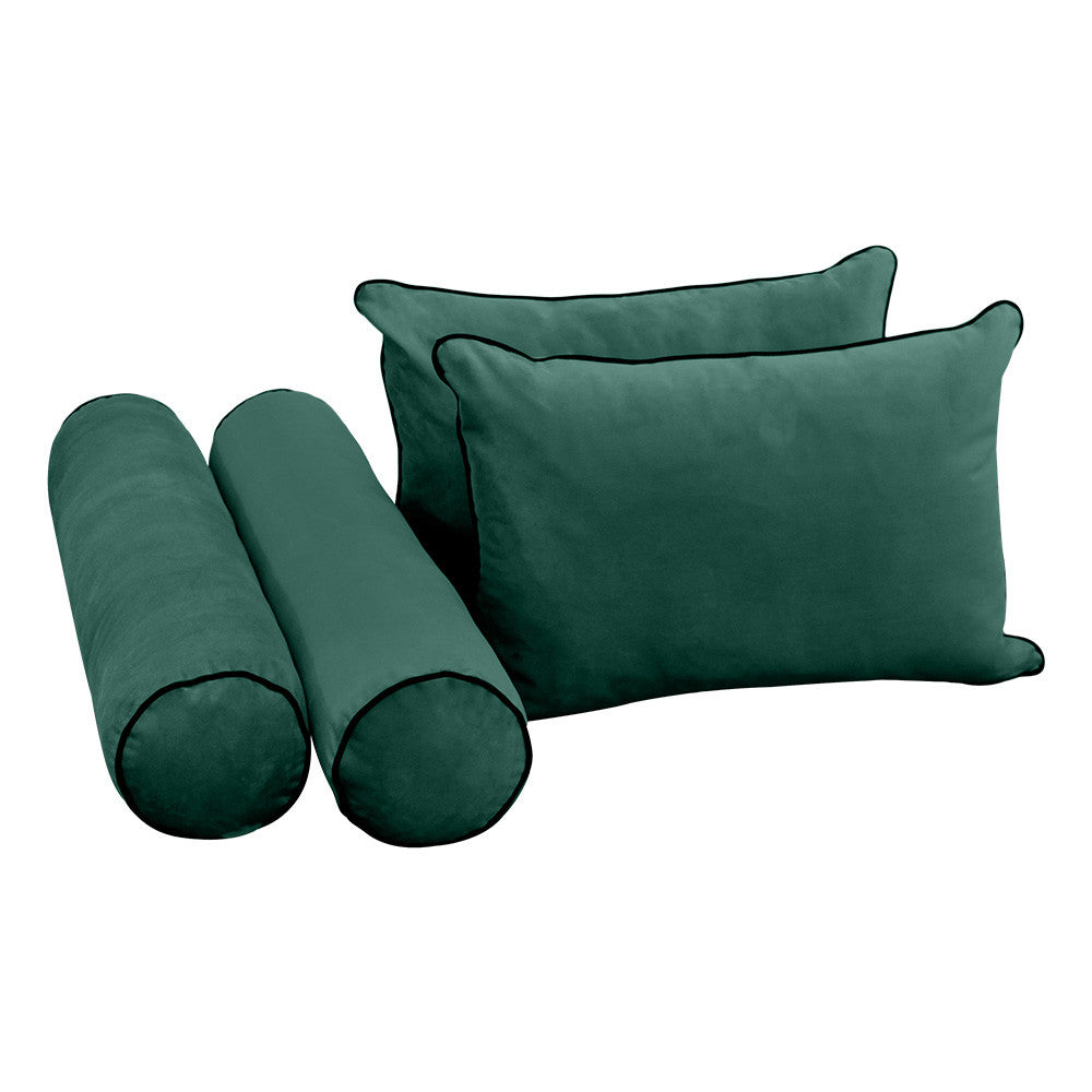 Style V4 Twin Contrast Pipe Velvet Indoor Daybed Mattress Pillow Complete Set AD317