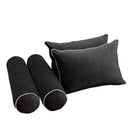 Style V4 Twin Contrast Pipe Velvet Indoor Daybed Mattress Pillow Complete Set AD350