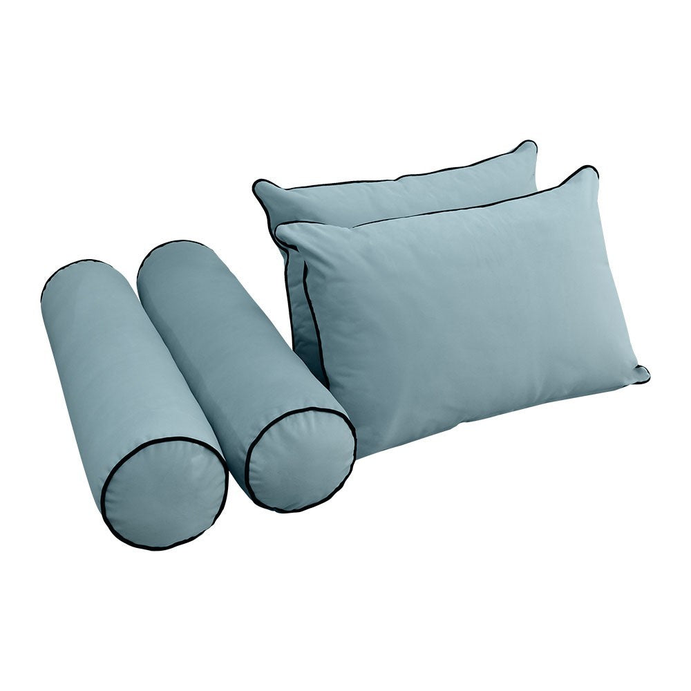 STYLE V4 Twin-XL Velvet Contrast Pipe Indoor Daybed Mattress Pillow |COVER ONLY| AD355