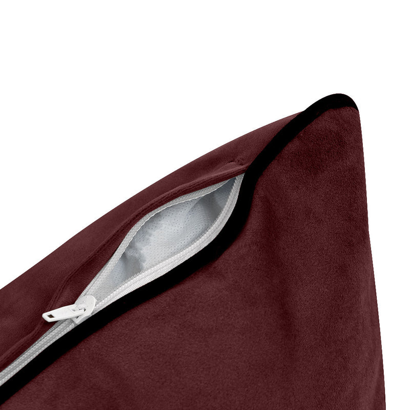 STYLE V4 Twin-XL Velvet Contrast Pipe Indoor Daybed Mattress Pillow |COVER ONLY| AD368