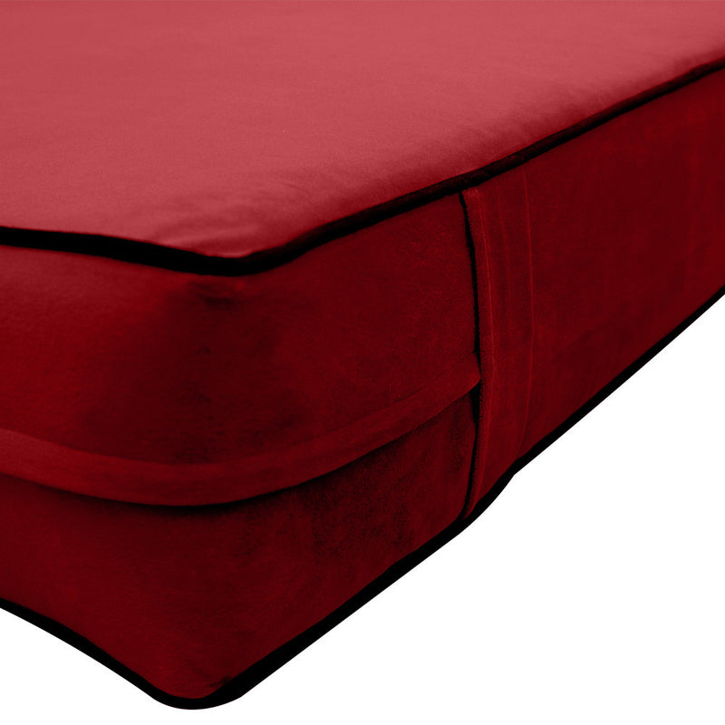 STYLE V4 Twin-XL Velvet Contrast Pipe Indoor Daybed Mattress Pillow |COVER ONLY| AD369
