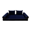 Style V4 Full Contrast Pipe Velvet Indoor Daybed Mattress Pillow Complete Set AD373