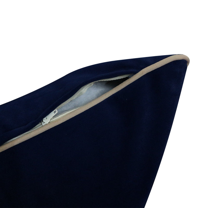 STYLE V4 Twin-XL Velvet Contrast Pipe Indoor Daybed Mattress Pillow |COVER ONLY| AD373