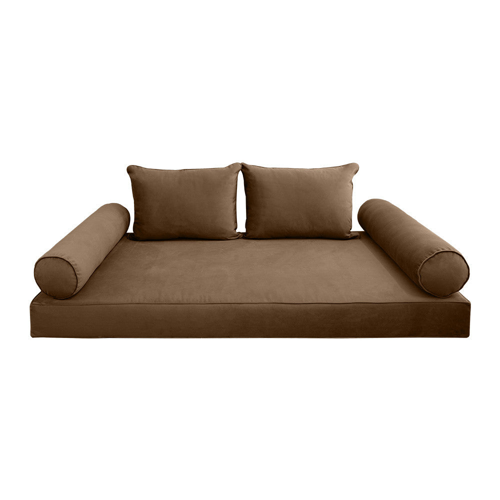 Style V4 Full Pipe Trim Velvet Indoor Daybed Mattress Pillow Complete Set AD308