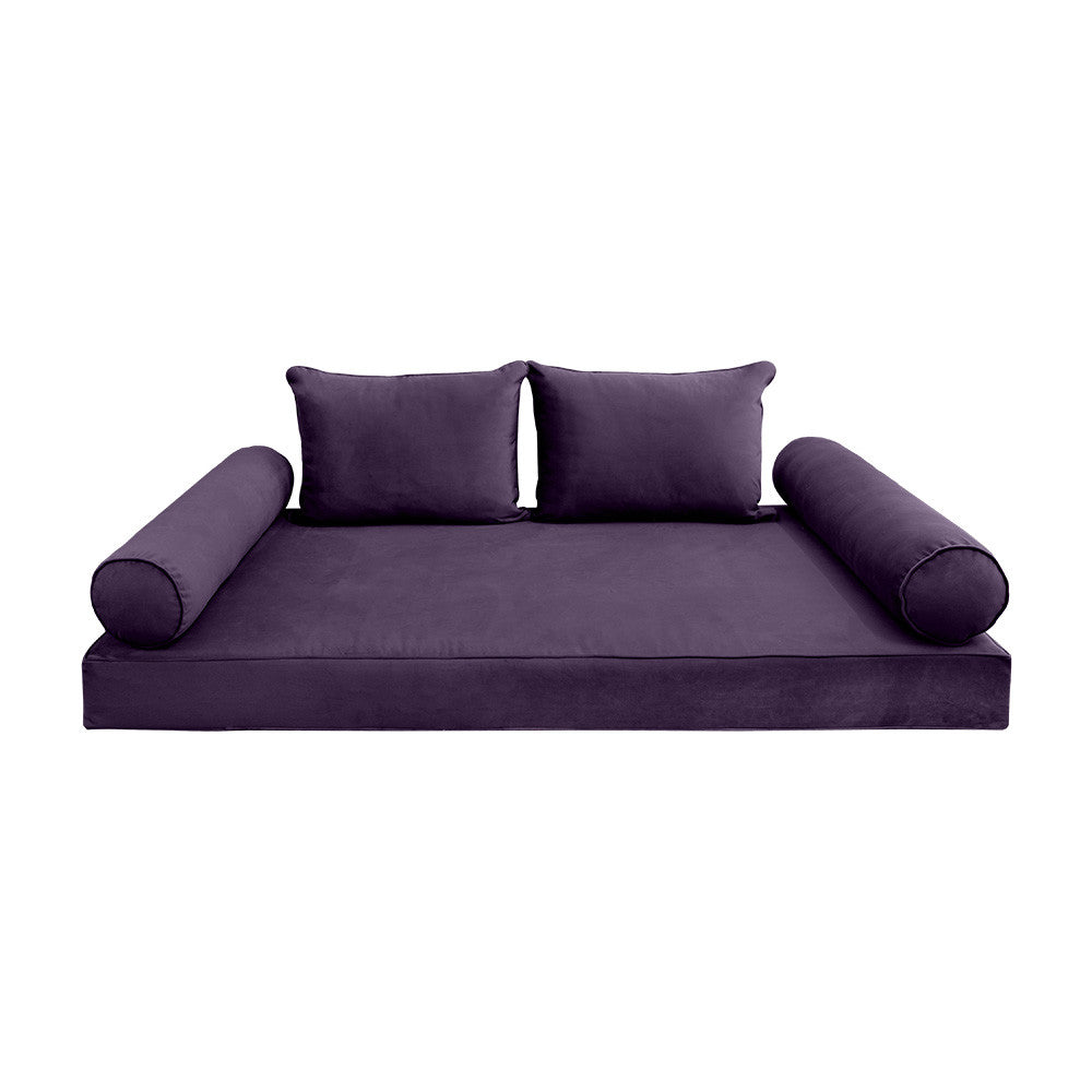 Style V4 Full Pipe Trim Velvet Indoor Daybed Mattress Pillow Complete Set AD339