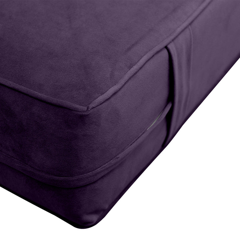 STYLE V4 Full Velvet Pipe Trim Indoor Daybed Mattress Pillow |COVER ONLY| AD339