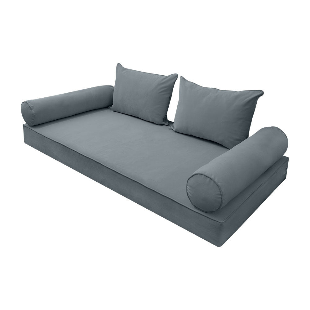 Style V4 Full Pipe Trim Velvet Indoor Daybed Mattress Pillow Complete Set AD347