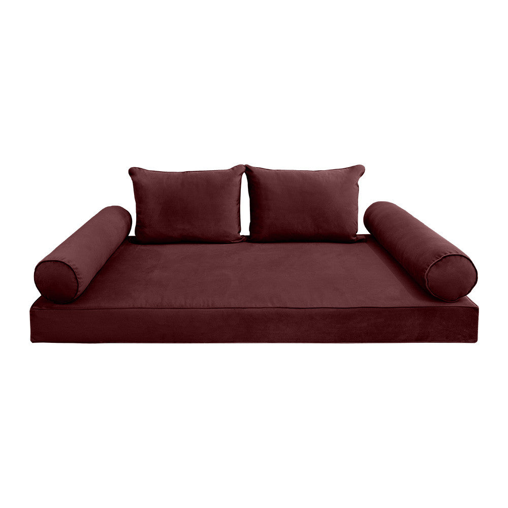 Style V4 Full Pipe Trim Velvet Indoor Daybed Mattress Pillow Complete Set AD368