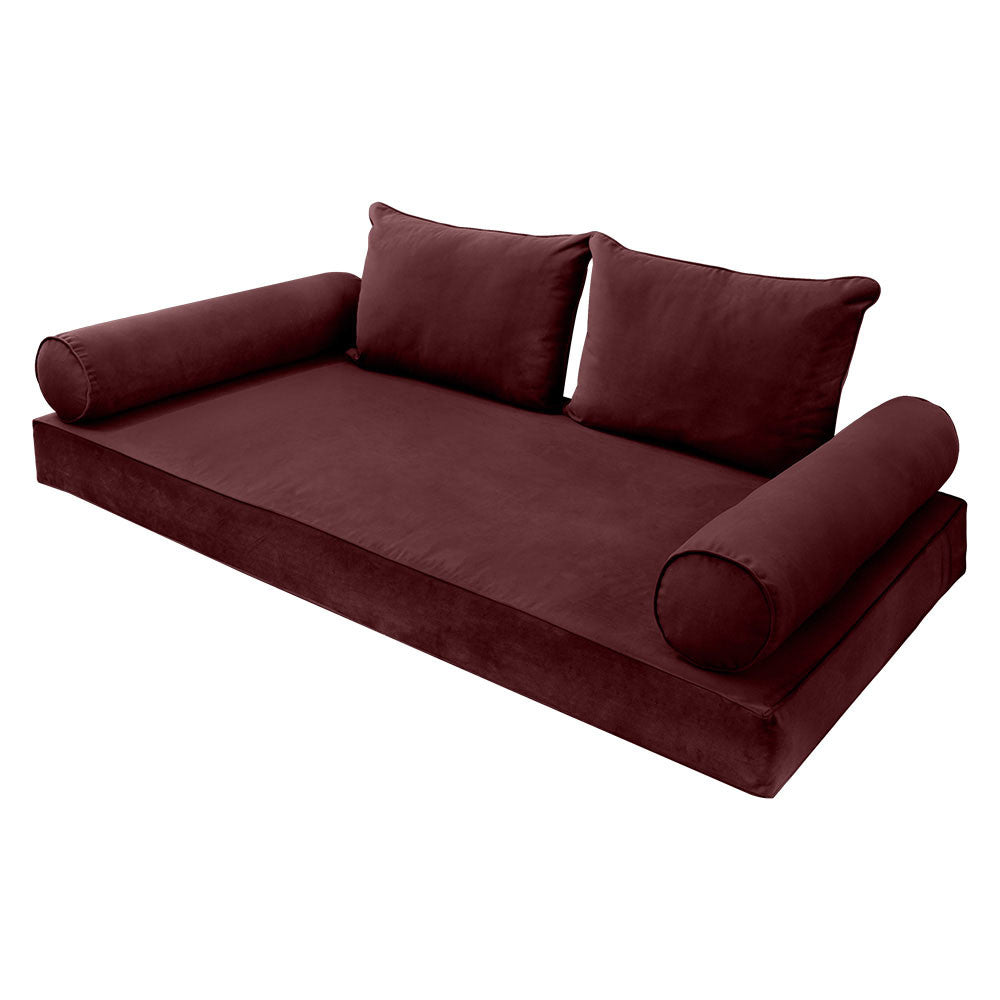 Style V4 Full Pipe Trim Velvet Indoor Daybed Mattress Pillow Complete Set AD368