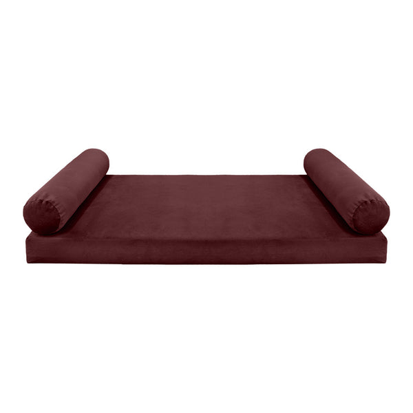 STYLE V5 Twin-XL Size Velvet Knife Edge Indoor Daybed Bolster Pillow Cushion Mattress Fitted Sheet |COVER ONLY|AD368
