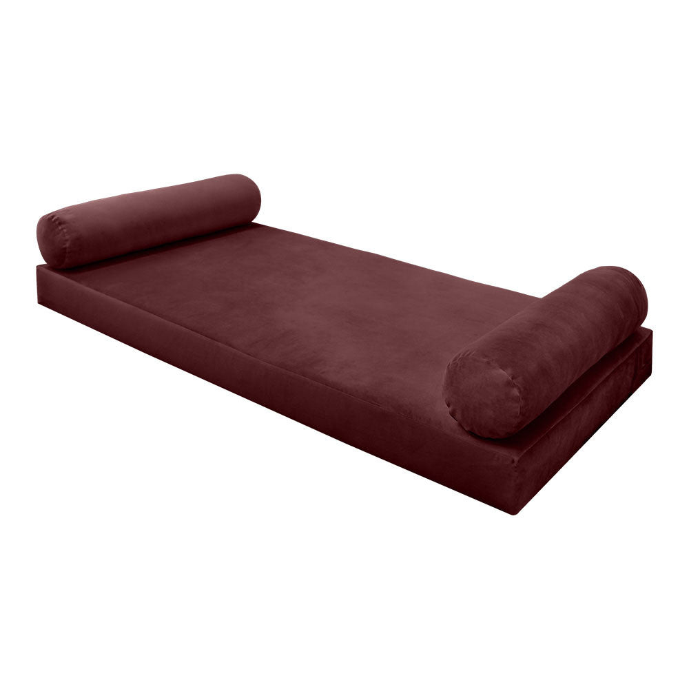 Style V5 Full Knife Edge Velvet Indoor Daybed Mattress Pillow Complete Set AD368