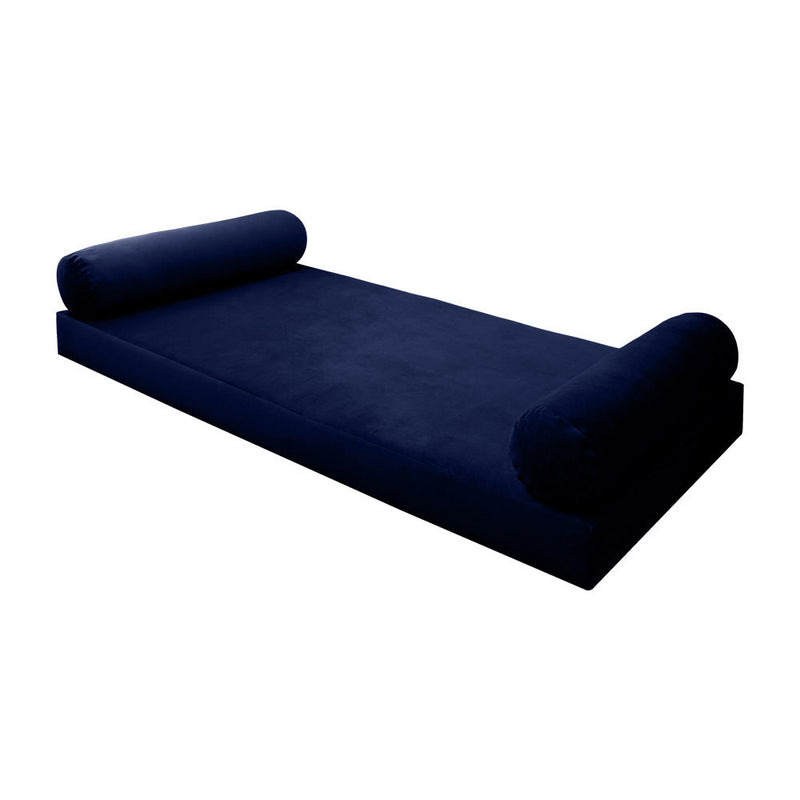 Style V5 Twin-XL Knife Edge Velvet Indoor Daybed Mattress Pillow Complete Set AD373