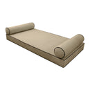Style V5 Twin-XL Contrast Pipe Velvet Indoor Daybed Mattress Pillow Complete Set AD304