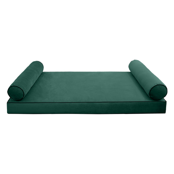 Style V5 Twin Contrast Velvet Indoor Daybed Mattress Pillow Complete Set AD317