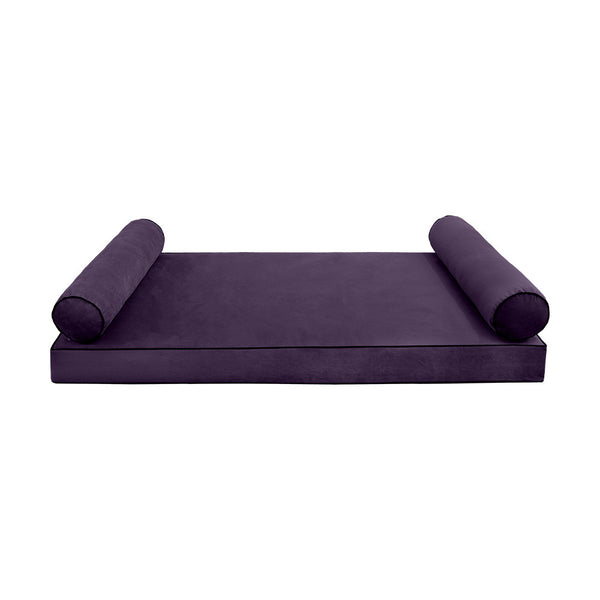 Style V5 Full Contrast Pipe Velvet Indoor Daybed Mattress Pillow Complete Set AD339