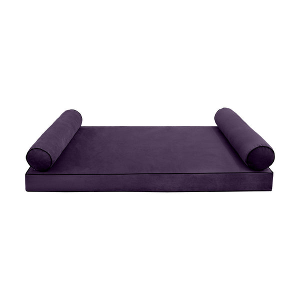 Style V5 Twin Contrast Velvet Indoor Daybed Mattress Pillow Complete Set AD339