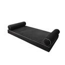 Style V5 Full Contrast Pipe Velvet Indoor Daybed Mattress Pillow Complete Set AD350
