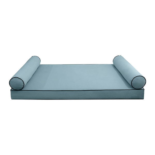 Style V5 Twin Contrast Velvet Indoor Daybed Mattress Pillow Complete Set AD355