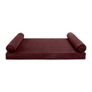 Style V5 Twin-XL Contrast Pipe Velvet Indoor Daybed Mattress Pillow Complete Set AD368