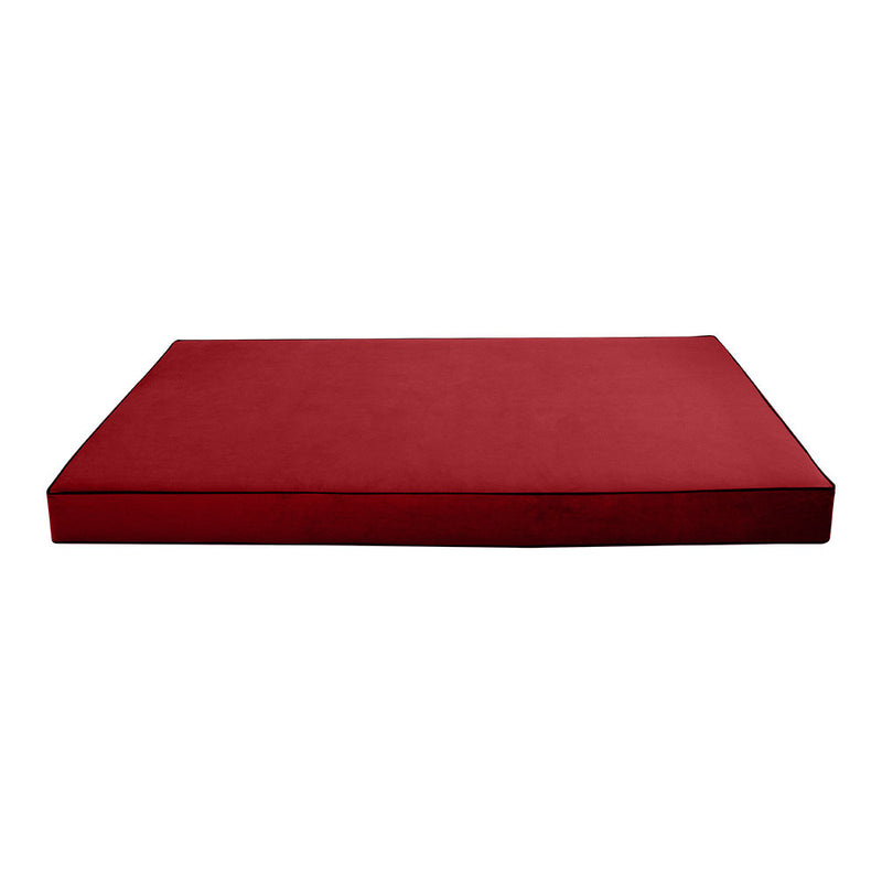 STYLE V5 Full Size Velvet Contrast Pipe Indoor Daybed Bolster Pillow Cushion Mattress Fitted Sheet |COVER ONLY|AD369