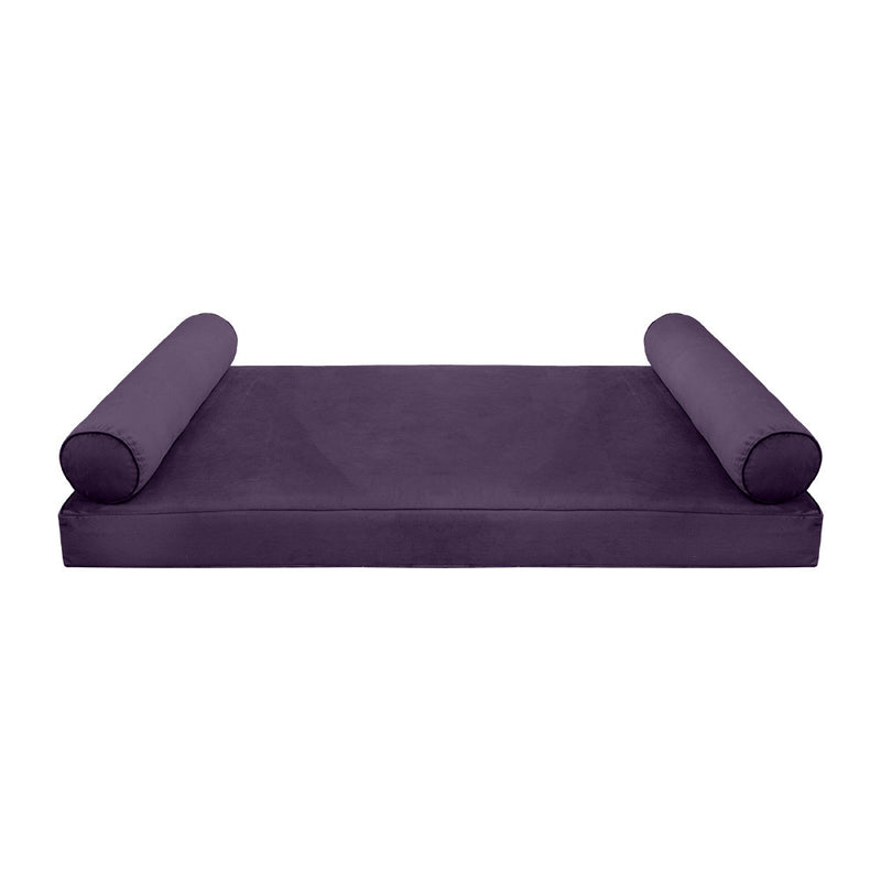 Style V5 Twin-XL Pipe Trim Velvet Indoor Daybed Mattress Pillow Complete Set AD339