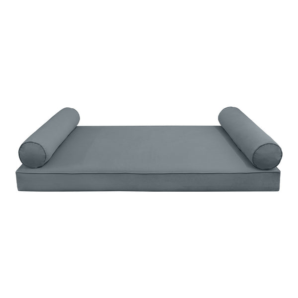 Style V5 Twin-XL Pipe Trim Velvet Indoor Daybed Mattress Pillow Complete Set AD347