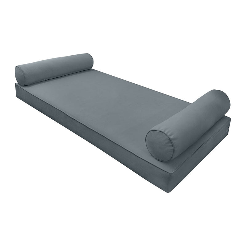 Style V5 Twin-XL Pipe Trim Velvet Indoor Daybed Mattress Pillow Complete Set AD347
