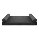 Style V5 Twin-XL Pipe Trim Velvet Indoor Daybed Mattress Pillow Complete Set AD350