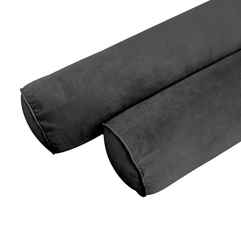 STYLE V5 Twin-XL Size Velvet Pipe Trim Indoor Daybed Bolster Pillow Cushion Mattress Fitted Sheet |COVER ONLY|AD350