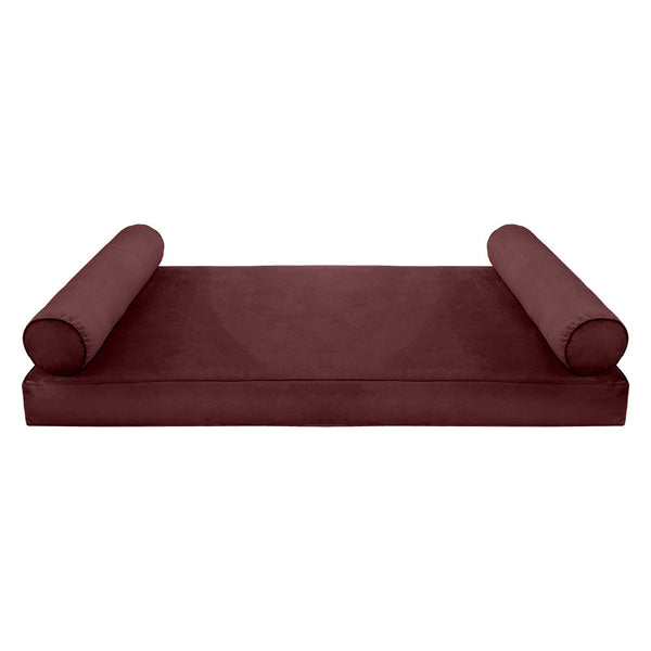 Style V5 Twin-XL Pipe Trim Velvet Indoor Daybed Mattress Pillow Complete Set AD368