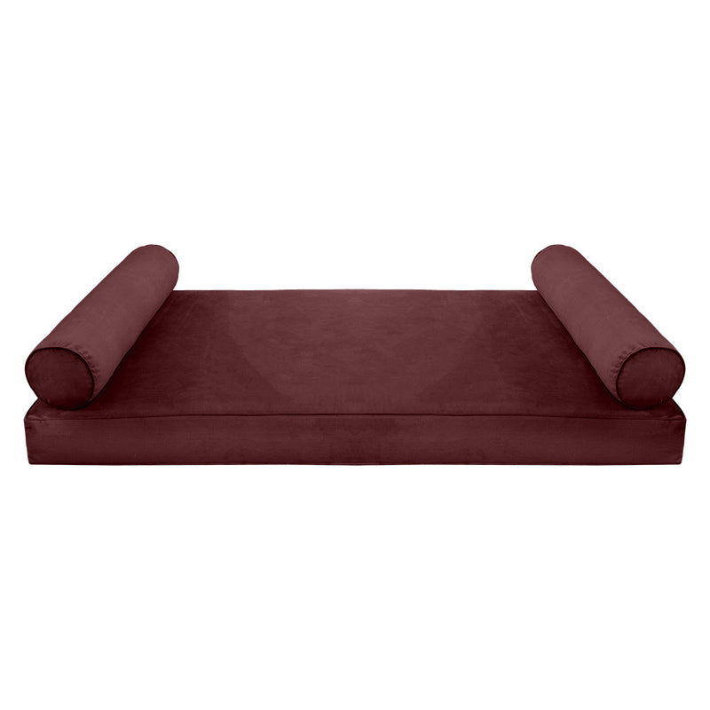 Style V5 Twin-XL Pipe Trim Velvet Indoor Daybed Mattress Pillow Complete Set AD368