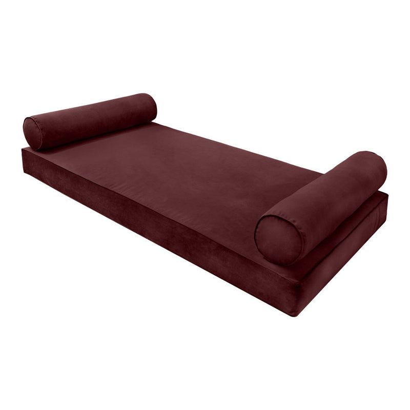 Style V5 Twin-XL Pipe Trim Velvet Indoor Daybed Mattress Pillow Complete Set AD368